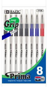 BAZIC PRIMA COLOR STICK PEN 8pk