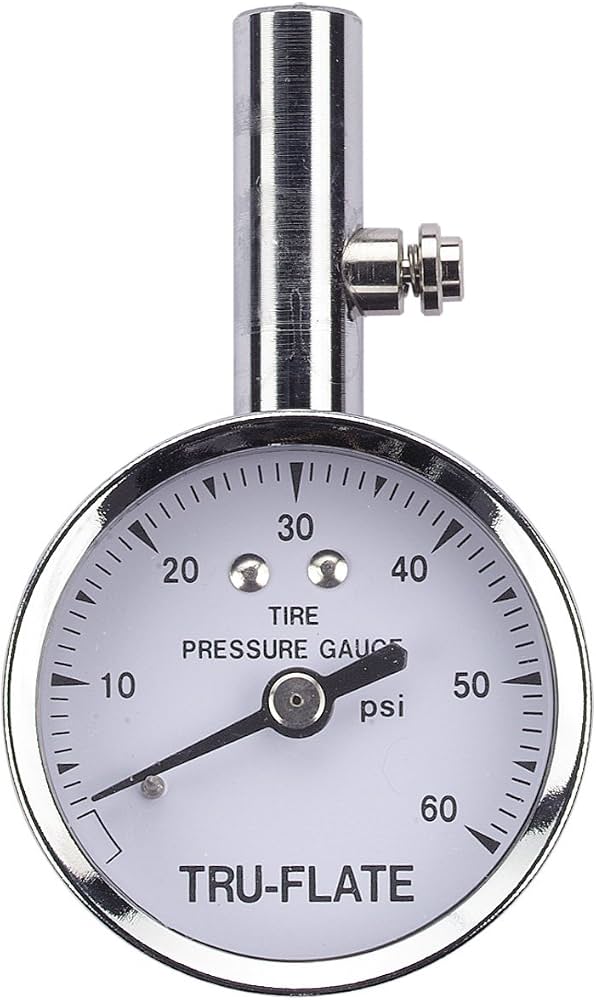 Tru-Flate 17-551 Tire Gauge, 10 to 60 psi, 1 lb Accuracy, Steel Gauge Case