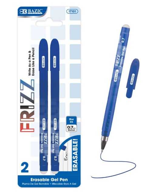 BAZIC FRZ BLU ERASABL GEL PEN 2p