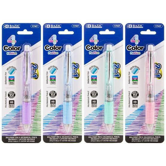 BAZIC 2N1 MECH PENCIL/CLR PEN