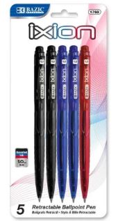 BAZIC IXION RTRCT CLR PEN 5pk