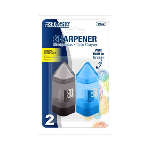 BAZIC REX SHARPNR/ERASER 2pk