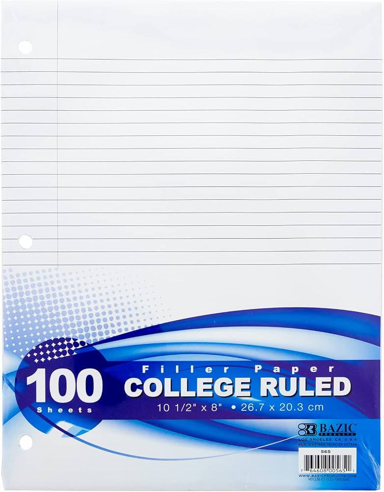 BAZIC C/R FILLER PAPER 100CT