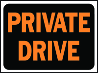 HY-KO Hy-Glo 3028 Identification Sign, Rectangular, PRIVATE DRIVE,