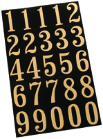 HY-KO MM-3N Packaged Number Set, 1-3/4 in H Character, Gold Character