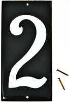 HY-KO CA-25/2 House Number, Character 2, 3-1/2 in H Character, White
