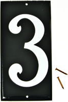 HY-KO CA-25/3 House Number, Character 3, 3-1/2 in H Character, White