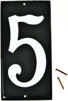 HY-KO CA-25/5 House Number, Character 5, 3-1/2 in H Character, White