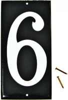 HY-KO CA-25/6 House Number, Character 6, 3-1/2 in H Character, White