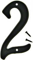 HY-KO PN-29/2 House Number, Character 2, 4 in H Character, Black Character