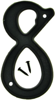 HY-KO PN-29/8 House Number, Character 8, 4 in H Character, Black Character