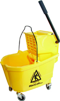 Simple Spaces Mop Bucket With Ringer, 32 Qt Capacity, Plastic, Yellow