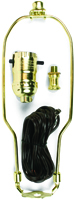 Jandorf 60132 Lamp Kit, 660 W, 250 V Socket, Brown Cord, Brass, Polished