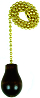 Jandorf 60318 Pull Chain, 12 in L Chain, Brass, Walnut