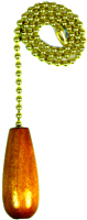 Jandorf 60321 Pull Chain, 12 in L Chain, Brass/Wood