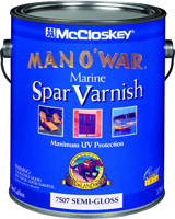 McCloskey Man O' War 7507 Marine Spar Varnish, Clear, Semi-Gloss, 1 gal