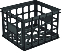Sterilite 16929006 Stackable Storage Crate, Plastic, Black