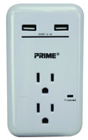 PowerZone Usb Charger, '3.4 A, 450 J, 2 Outlets Output, 2 Ports