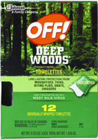 OFF! Deep Woods 54996 Insect Repellent Towelette, 12