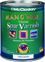 McCloskey Man O' War 7505 Marine Spar Varnish, Clear, Satin, 1 qt Can