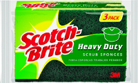 Scotch-Brite HD-3 Scrub Sponge, 2-3/4 in L, 0.6 in Thick,