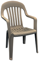 Adams 8254-96-3700 High-Back Chair, 250 lb Weight Capacity, Polypropylene