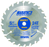 IRWIN MARATHON 14017 Circular Saw Blade, 5-3/8 in Dia, Carbide Cutting Edge,