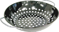 GrillPro 98130 Round Topper, Stainless Steel Handle, Wok, Porcelain