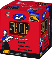 Scott 75190 Shop Towels, 10 in L, 12 in W, Crepe, Blue
