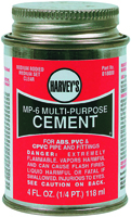 HARVEY MP-6 Series 018000-24 Solvent Cement, Milky Clear, 4 oz Can