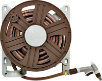 AMES 2388340 Hose Reel, 18 in Dia Reel, Poly, Brown/Tan