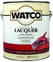 WATCO 63131 Lacquer Clear Wood Finish, Clear, Semi-Gloss, 1 gal Can