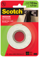 Scotch 114 Heavy-Duty Mounting Tape, 50 in L, 1 in W, White