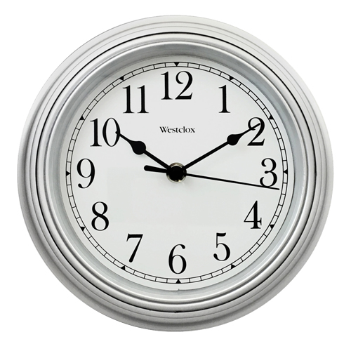 Westclox 46984A Wall Clock, Round, Analog, Silver Frame