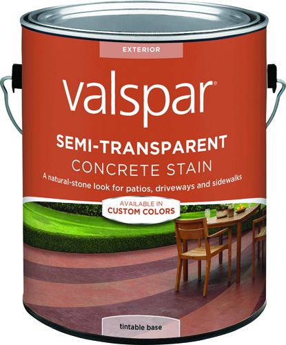 Departments - VALSPAR 82060 Semi-Transparent Concrete Stain, Gloss, 1 gal