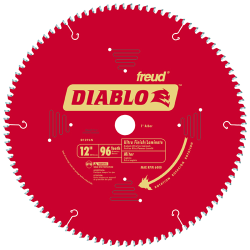 Diablo D1296N Circular Saw Blade, 12 in Dia, Carbide Cutting Edge, 1 in