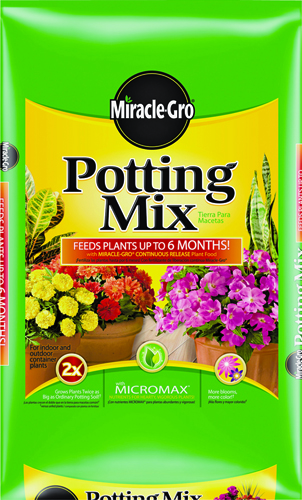 Miracle-Gro 75652300 Potting Mix, 2 cu-ft, Bag, Dark Brown, Solid