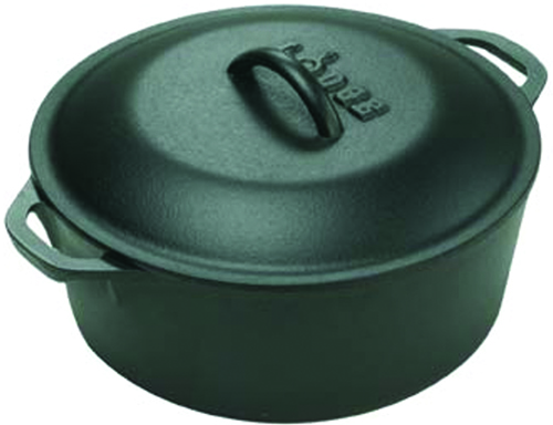 Lodge L8DOL3 Dutch Oven, 5 qt Capacity, Iron, Black