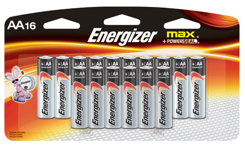 Energizer E91 Series E91LP-16 Alkaline Battery, AA, Zinc, Manganese Dioxide,