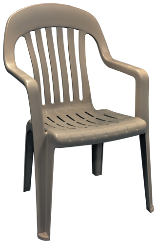 Adams 8254-96-3700 High-Back Chair, 250 lb Weight Capacity, Polypropylene