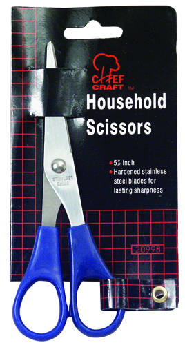 Chef Craft 20998 Household Scissor, 5-1/2 in OAL, Stainless Steel Blade,