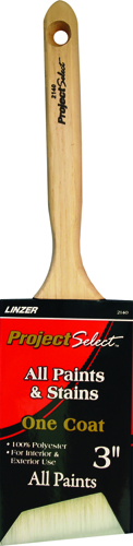 Linzer WC 2140-3 Paint Brush, 3-1/4 in L Bristle, Sash Handle, Brass Ferrule