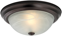 ProSource Dimmable Ceiling Light Fixture, (2) 60 W Standard/Cfl Lamp, Bronze