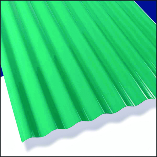 Sun N Rain 106624 Corrugated Roofing Panel, 12 ft L, 26 in W, PVC, Green