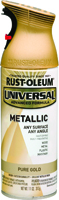 RUST-OLEUM UNIVERSAL 245221 Metallic Spray Paint, Metallic, Pure Gold, 11 oz