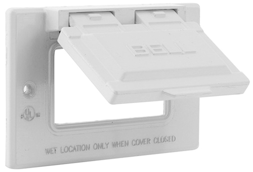 HUBBELL 5101-6 Cover, 2-13/16 in L, 4-9/16 in W, Metal, For GFCI Receptacles