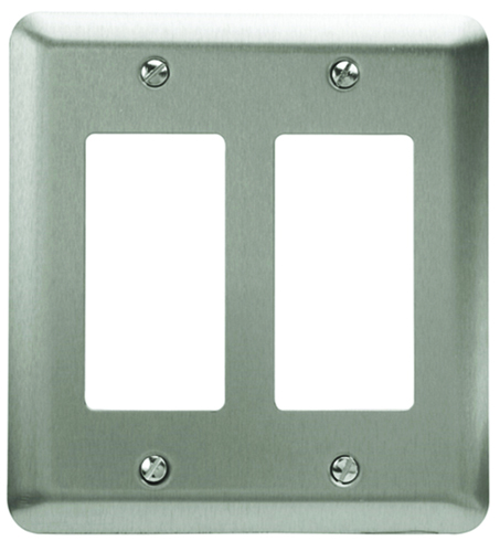 Amerelle 2RRPW Decorative Wallplate, 2-Gang, Steel