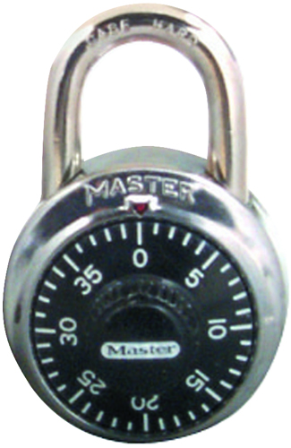 Master Lock 1500T Combination Dial Padlock, 1-7/8 in W Body, 3/4 in H