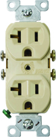 Eaton Wiring Devices 877V-BOX Duplex Receptacle, 20 A, 2-Pole, Ivory
