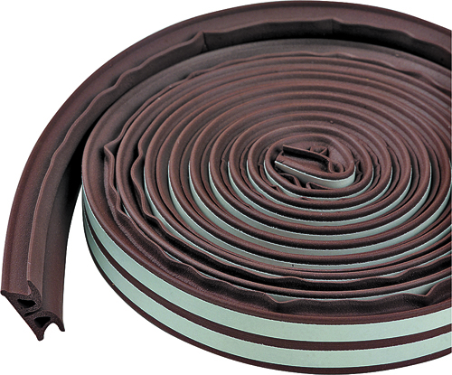 M-D 43848 Weatherstrip Tape, 17 ft L, 3/8 in W, EPDM/Silicone, Brown